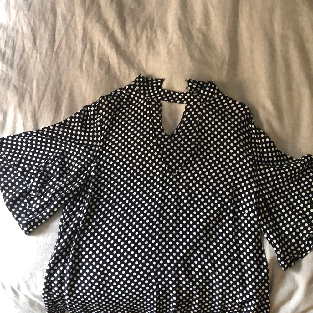 Black and white polka dot top